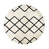 Tapis rond à poils longs - Grand Diamond Crème/Noir - thumbnail 1