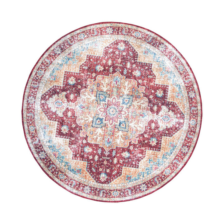 Tapis vintage rond - Azara Rouge - 1
