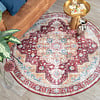 Tapis vintage rond - Azara Rouge - thumbnail 3