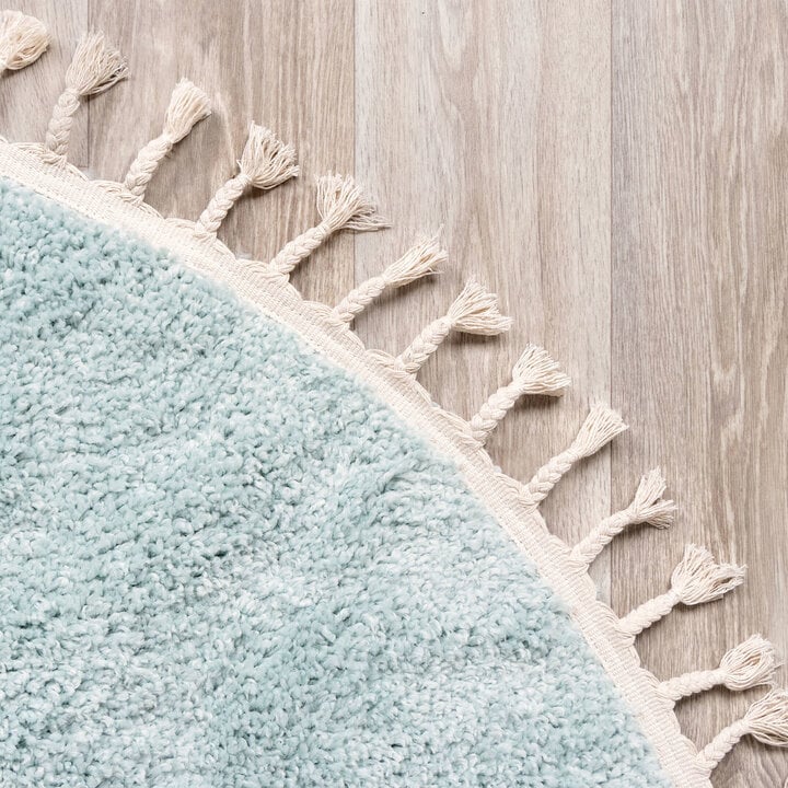 Tapis rond à poils longs - Lofty Fringe Bleu Clair - 4