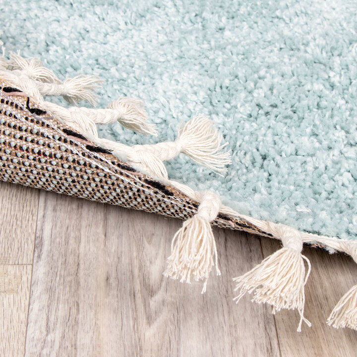 Tapis rond à poils longs - Lofty Fringe Bleu Clair - 6