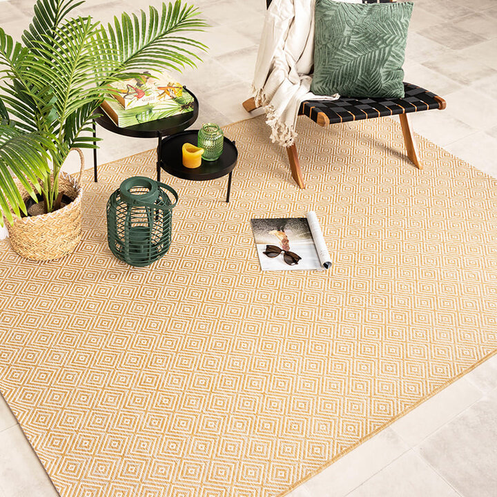 Tapis d'extérieur - Summer Tile Jaune