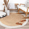 Tapis en jute - Fair Rond Naturel/Blanc - thumbnail 3