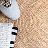 Tapis en jute - Fair Rond Naturel/Blanc - thumbnail 4