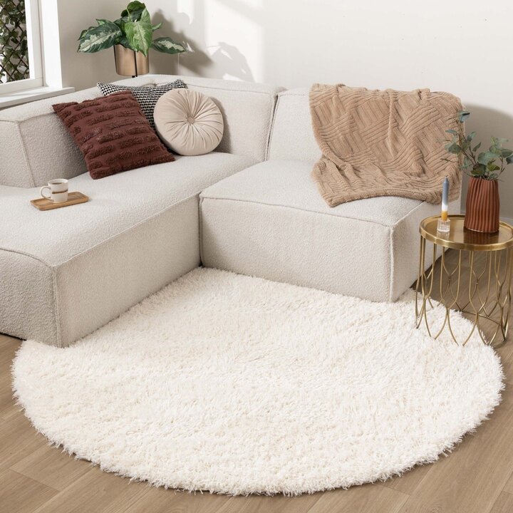 Tapis shaggy ovale - Blaze Blanc