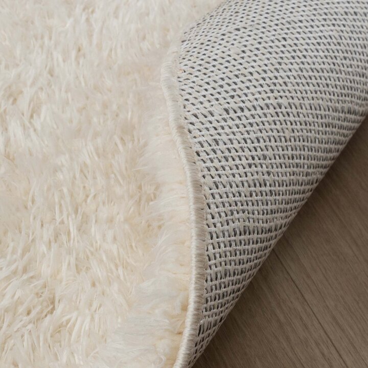 Tapis shaggy ovale - Blaze Blanc - 7