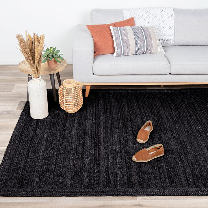 Tapis en jute - Fair Noir