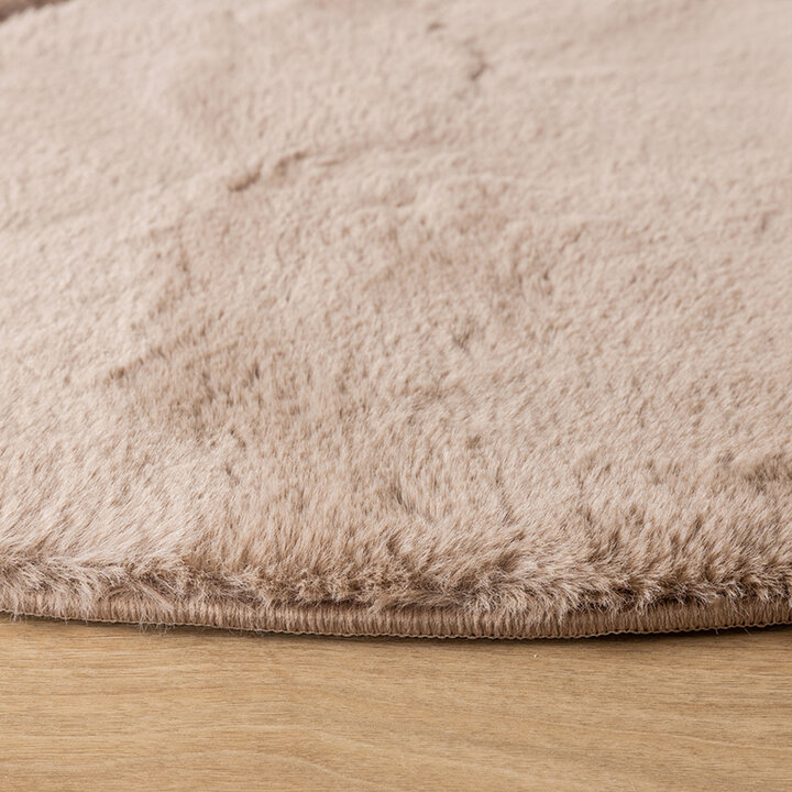 Tapis rond à poils longs - Carvy Arches Taupe - 4