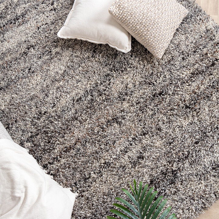 Tapis en laine à poils longs - Royal Gris Clair Mélangé - 5
