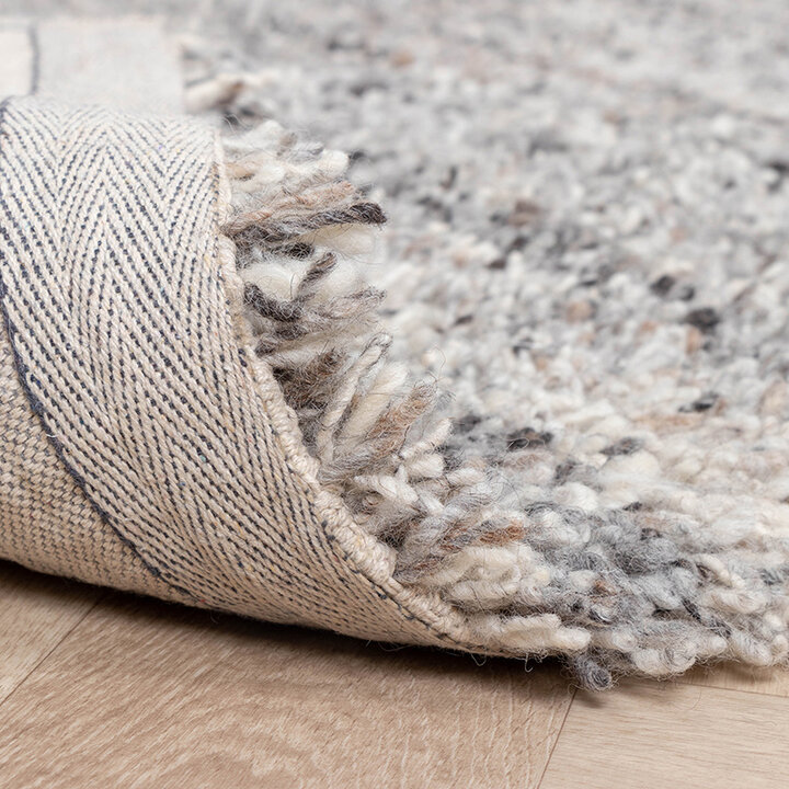 Tapis en laine à poils longs - Royal Gris Clair Mélangé - 8