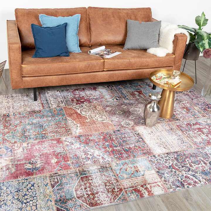 Tapis patchwork - Azara Rouge