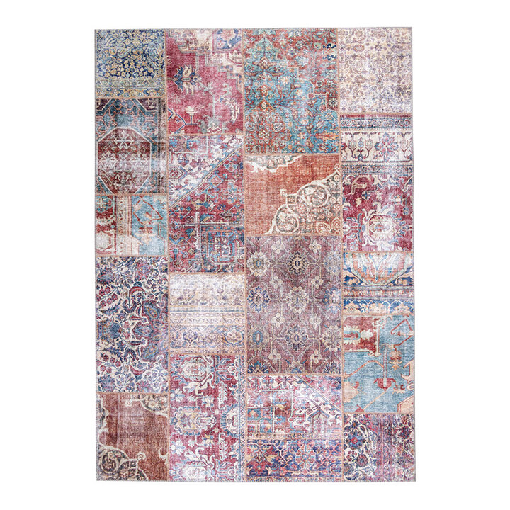 Tapis patchwork - Azara Rouge - 1