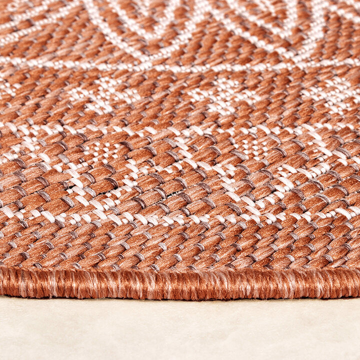 Tapis d'extérieur rond - Summer Azteca Terracotta - 6