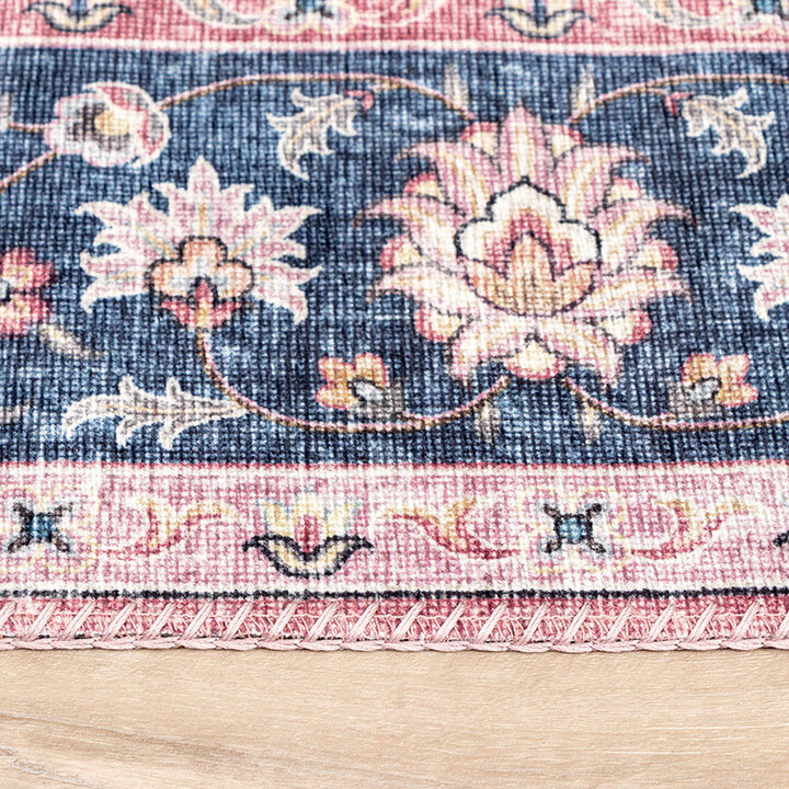 Tapis vintage - Lily Medaillon Rouge/Rose - 5