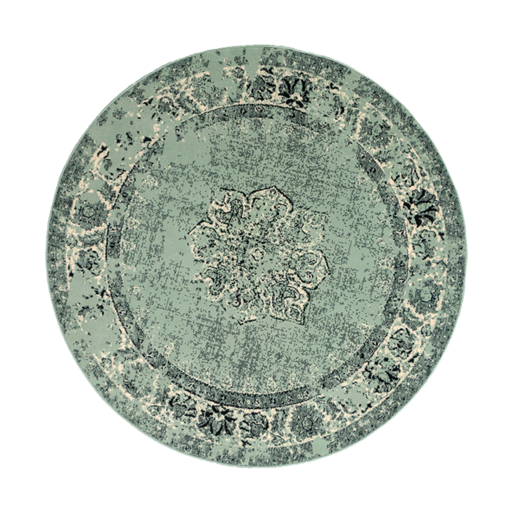 Tapis vintage rond - Wonder Vert/Noir - 8