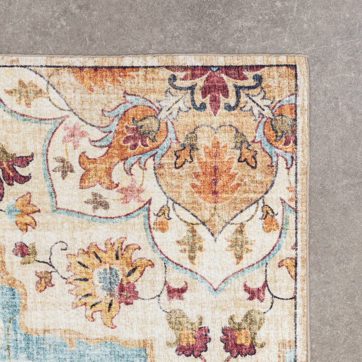 Tapis ovale à poils longs - Santo Mandala Bleu Clair - 4