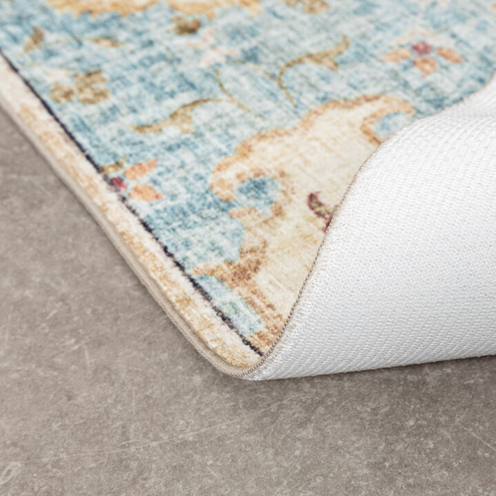 Tapis ovale à poils longs - Santo Mandala Bleu Clair - 6