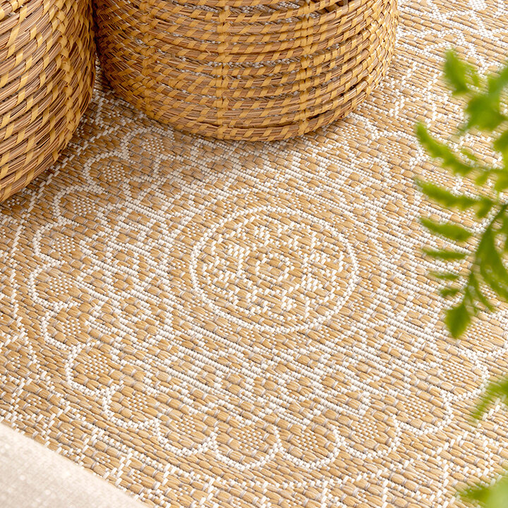 Tapis d'extérieur rond - Summer Azteca Jaune - 5