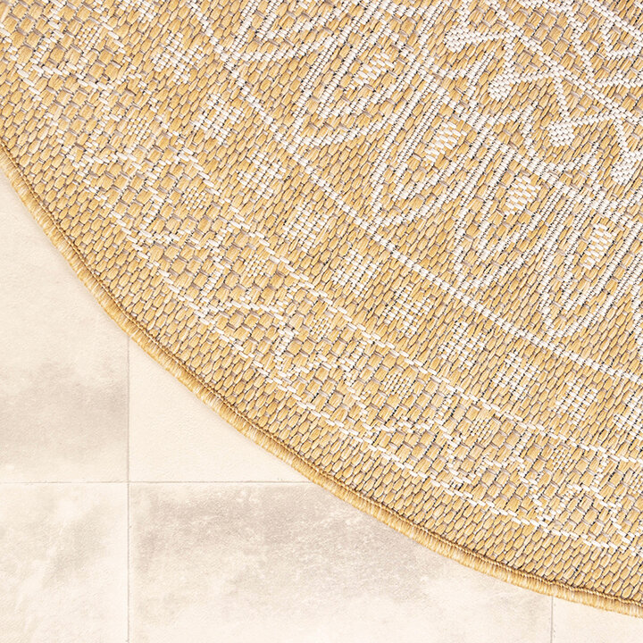 Tapis d'extérieur rond - Summer Azteca Jaune - 7