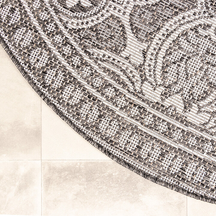 Tapis d'extérieur rond - Summer Oriental Gris - 6