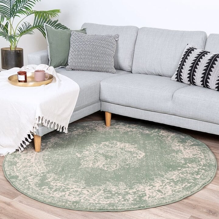 Tapis vintage rond - Wonder Vert