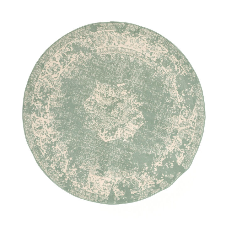 Tapis vintage rond - Wonder Vert - 1