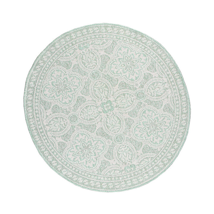 Tapis d'extérieur rond - Summer Oriental Menthe - 1