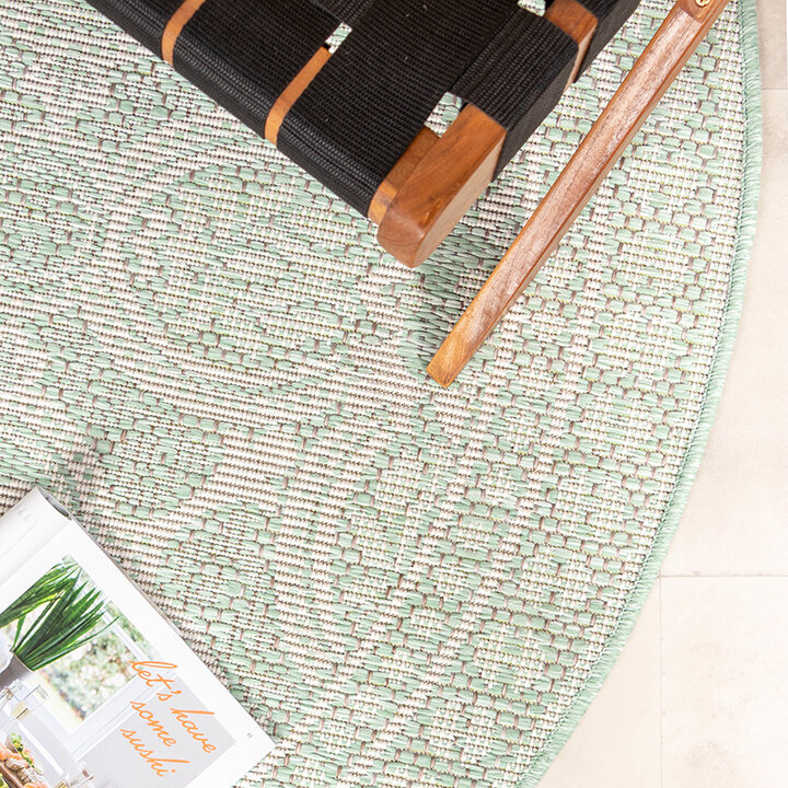 Tapis d'extérieur rond - Summer Oriental Menthe - 4