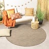 Tapis d'extérieur rond - Malta Arrow Naturel - thumbnail