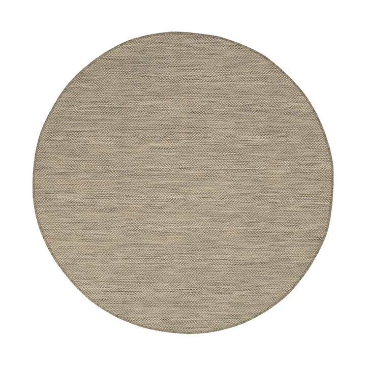 Tapis d'extérieur rond - Malta Arrow Naturel - 1