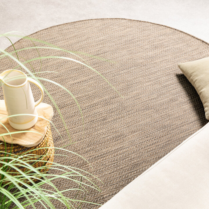 Tapis d'extérieur rond - Malta Arrow Naturel - 3