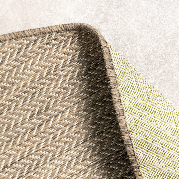 Tapis d'extérieur rond - Malta Arrow Naturel - 8