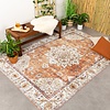 Tapis ovale à poils longs - Santo Medaillon Terracotta - thumbnail