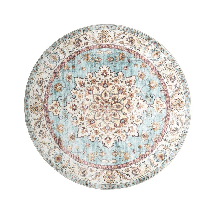 Tapis intérieur et extérieur - Santo Medaillon Bleu Clair - 1