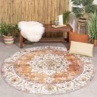 Tapis intérieur et extérieur - Santo Medaillon Terracotta