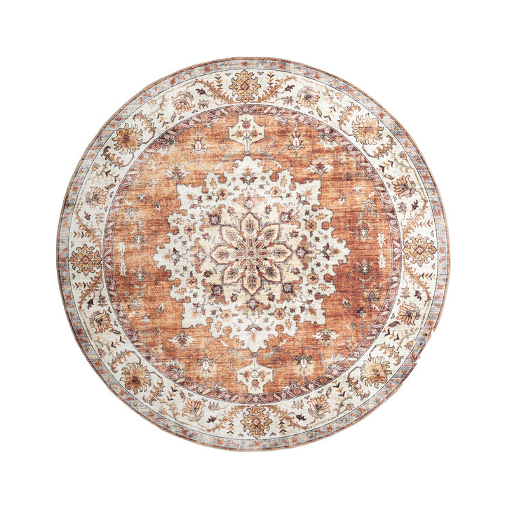 Tapis intérieur et extérieur - Santo Medaillon Terracotta - 1
