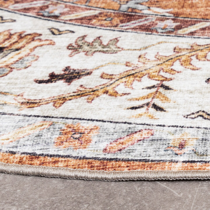 Tapis intérieur et extérieur - Santo Medaillon Terracotta - 6