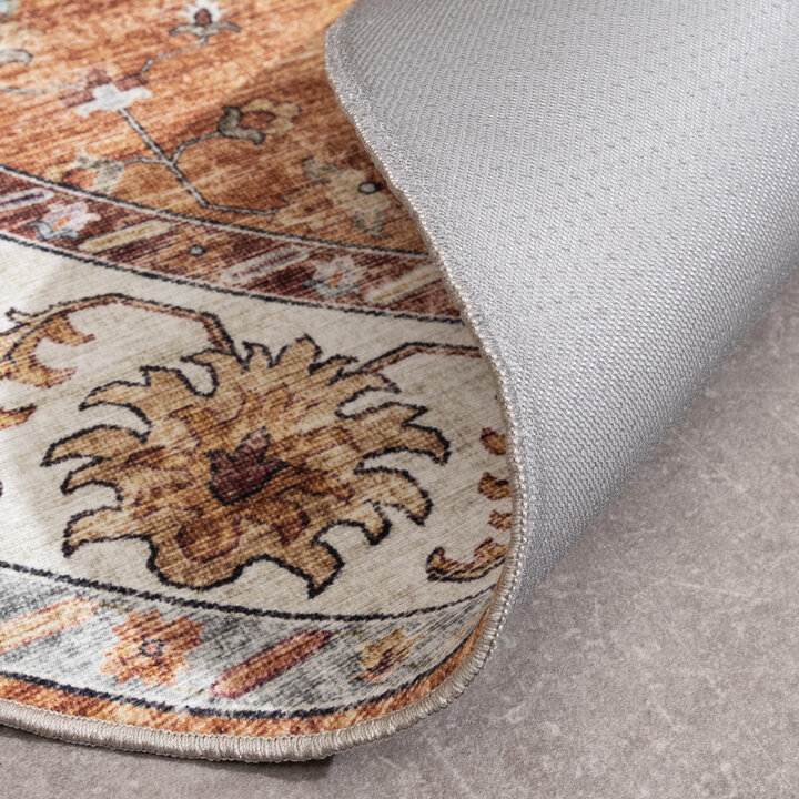 Tapis intérieur et extérieur - Santo Medaillon Terracotta - 7