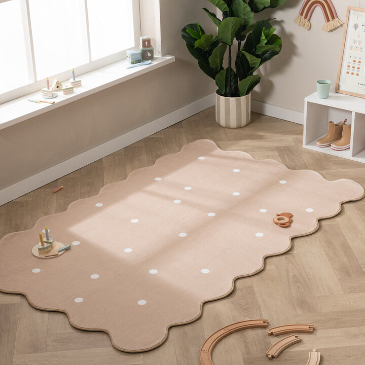 Tapis lavable - Cloudy Stippen Beige