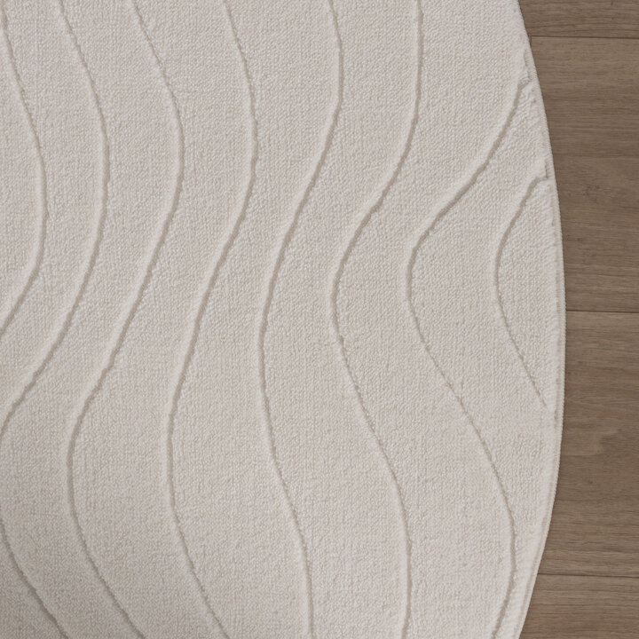 Tapis marbré - Charm Waves Blanc - 5