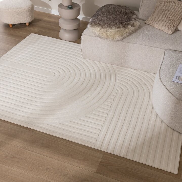 Tapis moderne intérieur et extérieur - Charm Curves Blanc