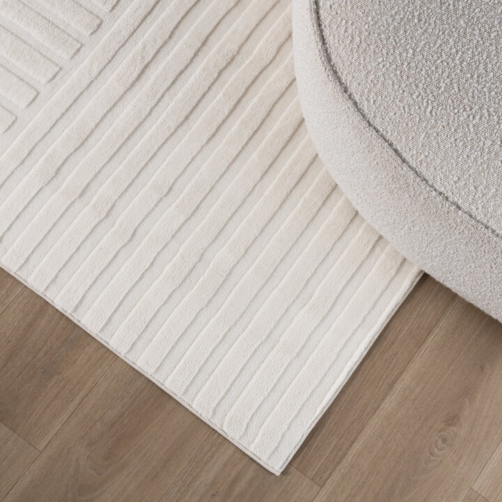 Tapis moderne intérieur et extérieur - Charm Curves Blanc - 3