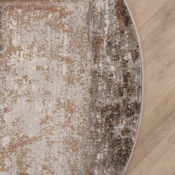 Tapis rond - Xavier Scratch Taupe/Rouge - 4