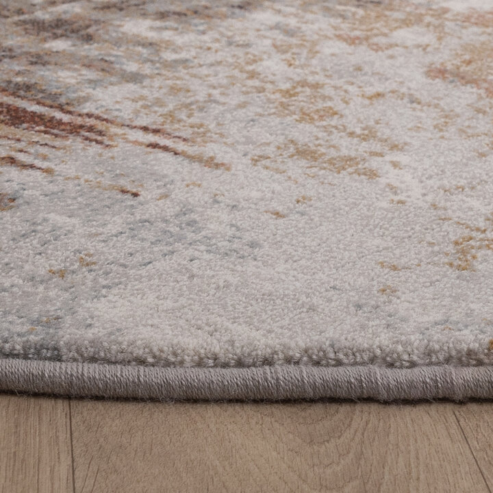 Tapis rond - Xavier Scratch Taupe/Rouge - 5