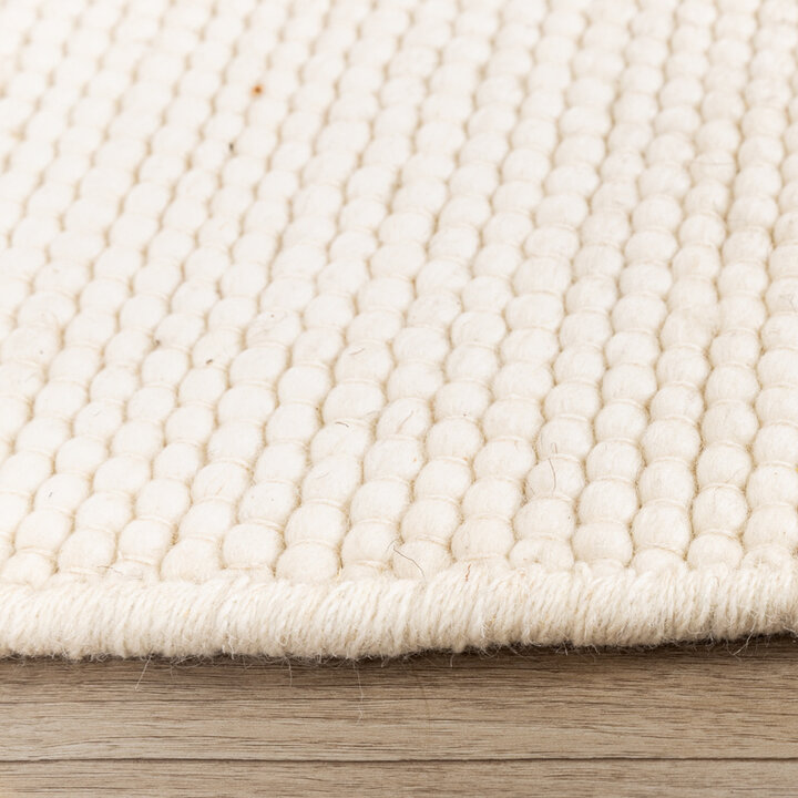Tapis ovale en laine - Feline Blanc - 4