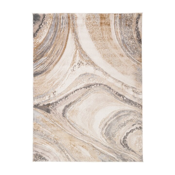 Tapis organique en laine - Leonore Noce Crème/Marron - 1