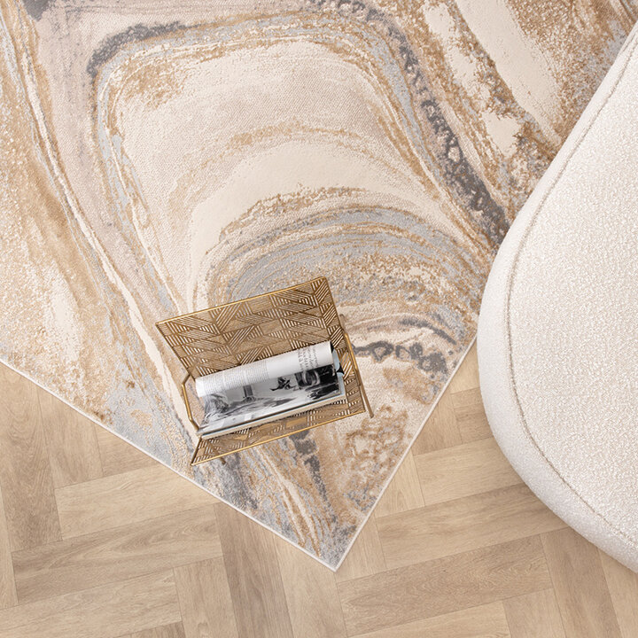 Tapis organique en laine - Leonore Noce Crème/Marron - 2