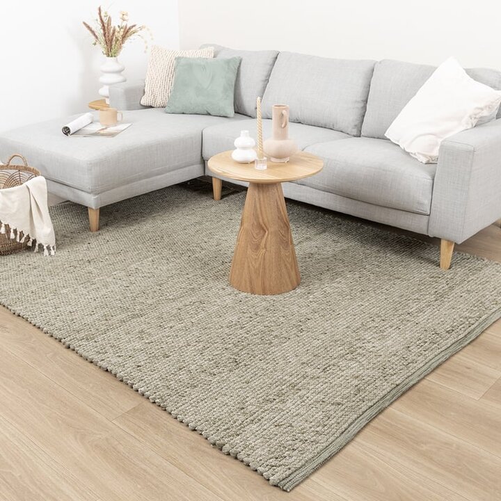 Tapis en laine - Feline Vert Olive/Mélangé
