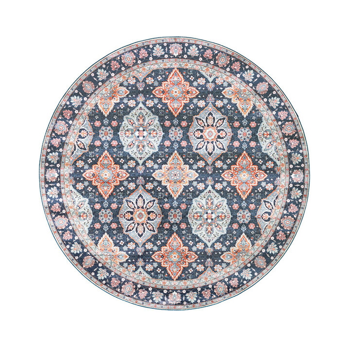 Tapis vintage rond - Imagine Oriental Bleu - 1