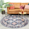 Tapis vintage rond - Imagine Oriental Bleu - thumbnail 3